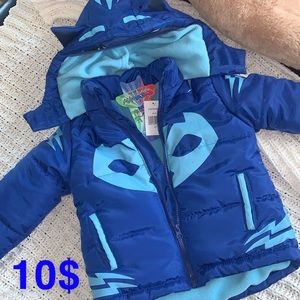 PJ Mask puffer winter coat size 4T NWT